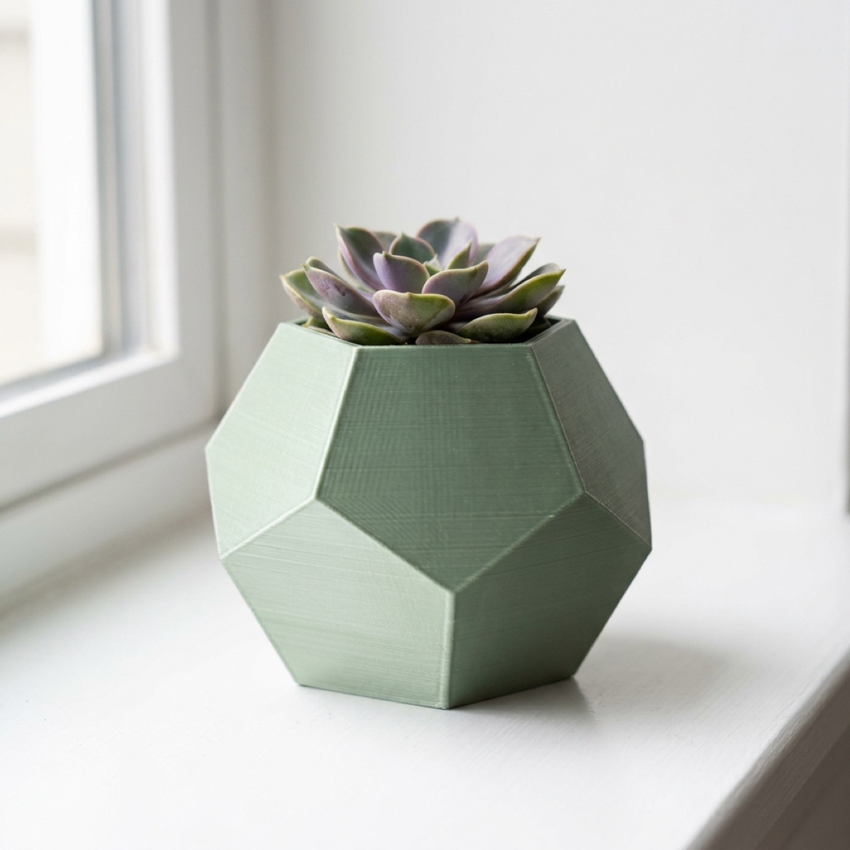 3D-printed geometric succulent planter